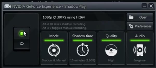 La configuration requise pour Shadow Play est disponible sur cette page