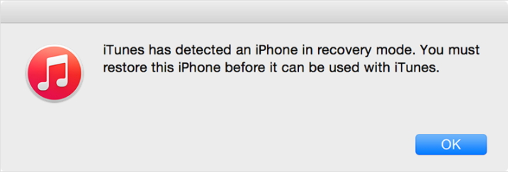 Если ваш iPhone перешел в режим DFU, экран вашего устройства будет черным, и iTunes обнаружит его как устройство в режиме восстановления