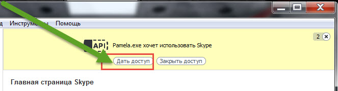 Setelah instalasi, Skype akan meminta akses untuk menggunakan program - izinkan